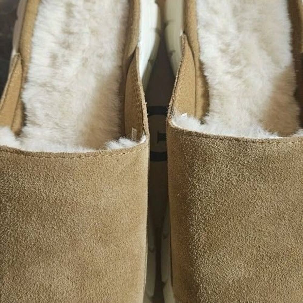UGG SHEEPSKIN FLUFF SLIDE PLATFORM SANDALS US SIZE 6.5